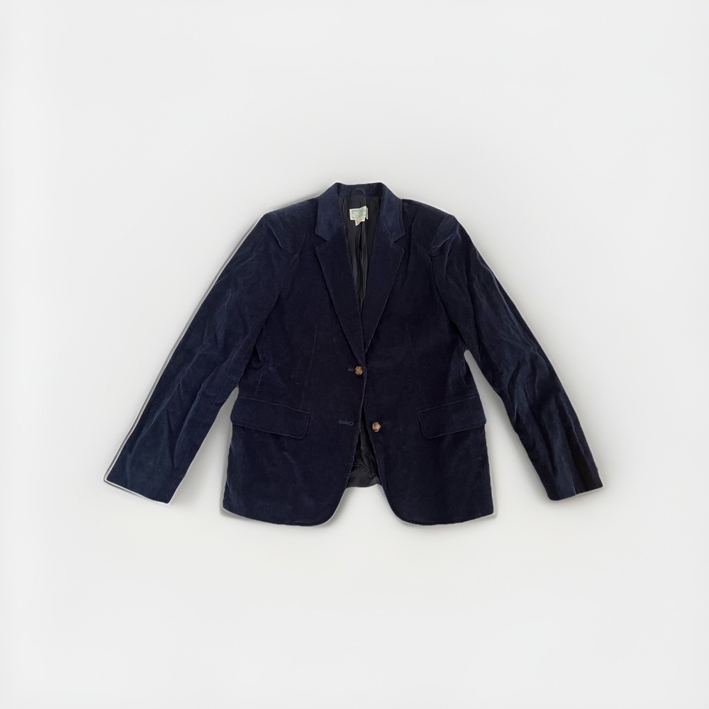 Women's Westbound Navy Corduroy Blazer Jacket Sz 12 Made In Japan